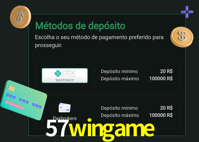 O cassino 57wingame oferece uma grande variedade de métodos de pagamento